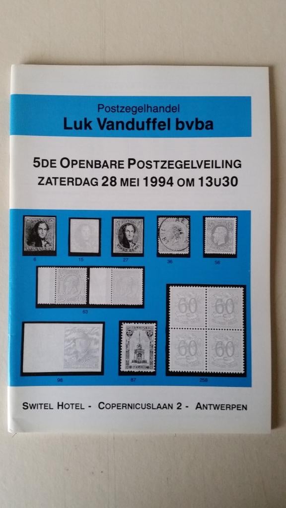 Catalogues de timbres (Vente) « Luk Vanduffel », Enlèvement