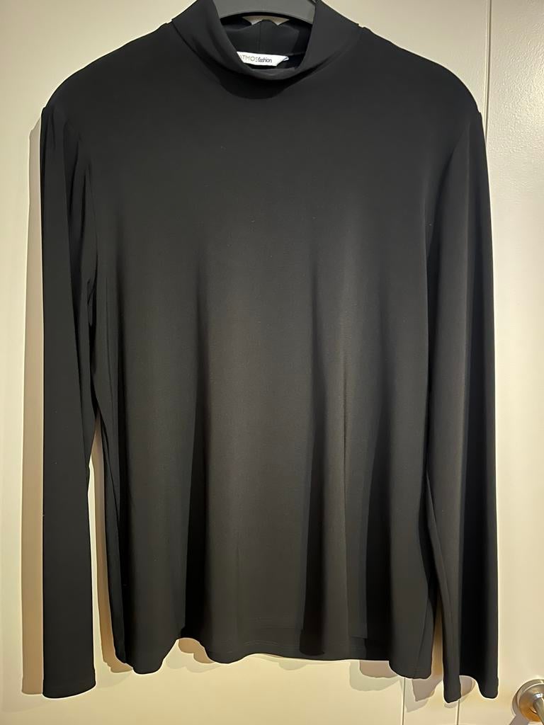 Zwart shirt met col van atmos fashion nieuw, Atmos fashion, Enlèvement, Noir, Taille 42/44 (L)