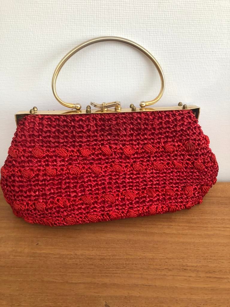 Handtas in raffia, Handtassen en Accessoires, Ophalen, Zo goed als nieuw, Handtas