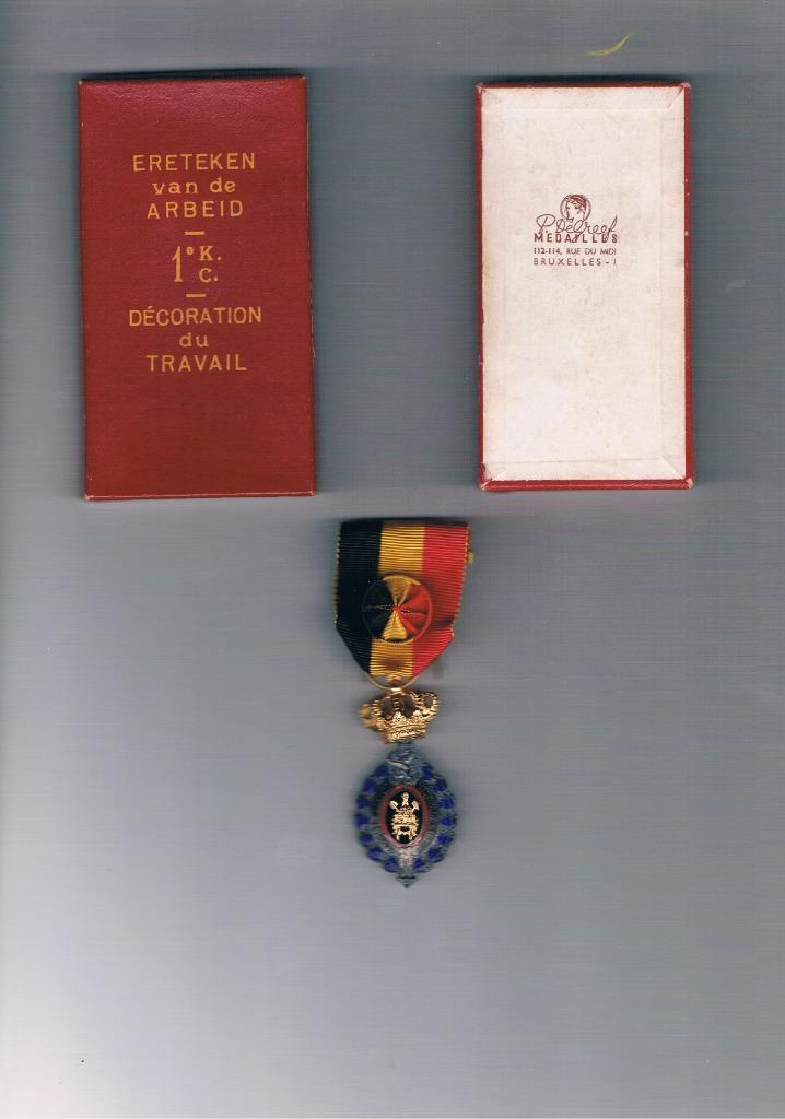 Ereteken van de Arbeid 1e K, Verzamelen, Militaria | Algemeen, Overige soorten, Lintje, Medaille of Wings, Ophalen of Verzenden
