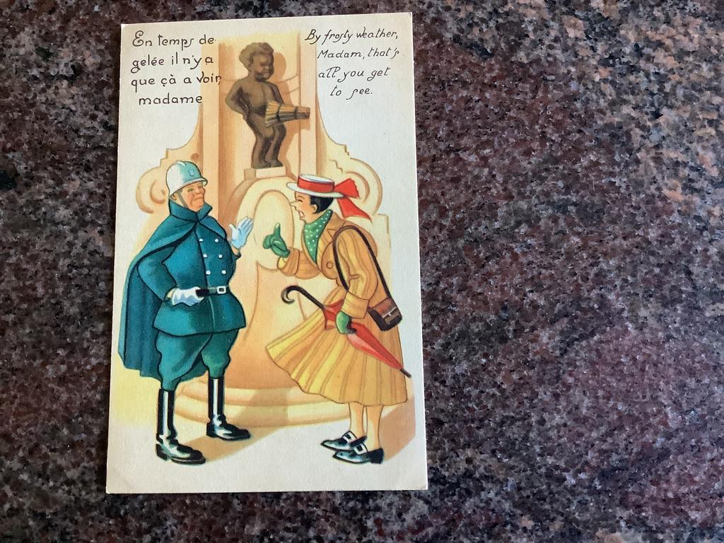 Cpa Humour Belgium Manneken Pis, Ophalen of Verzenden, 1940 tot 1960, Ongelopen, Brussel (Gewest)