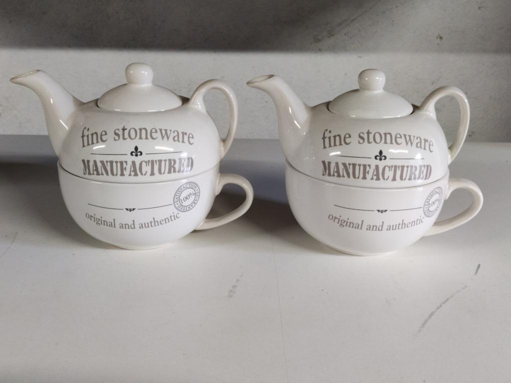 Fine stoneware Engelse theepot met tas - 2 stuks, Ophalen of Verzenden
