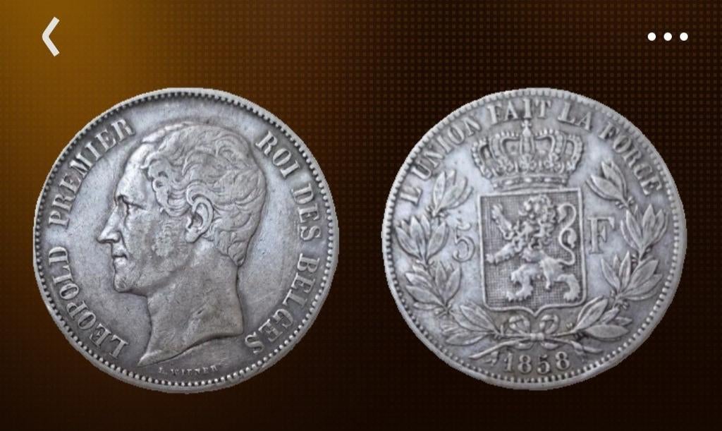 Belgische Leopold Premier 1858 zilver munt, Enlèvement ou Envoi