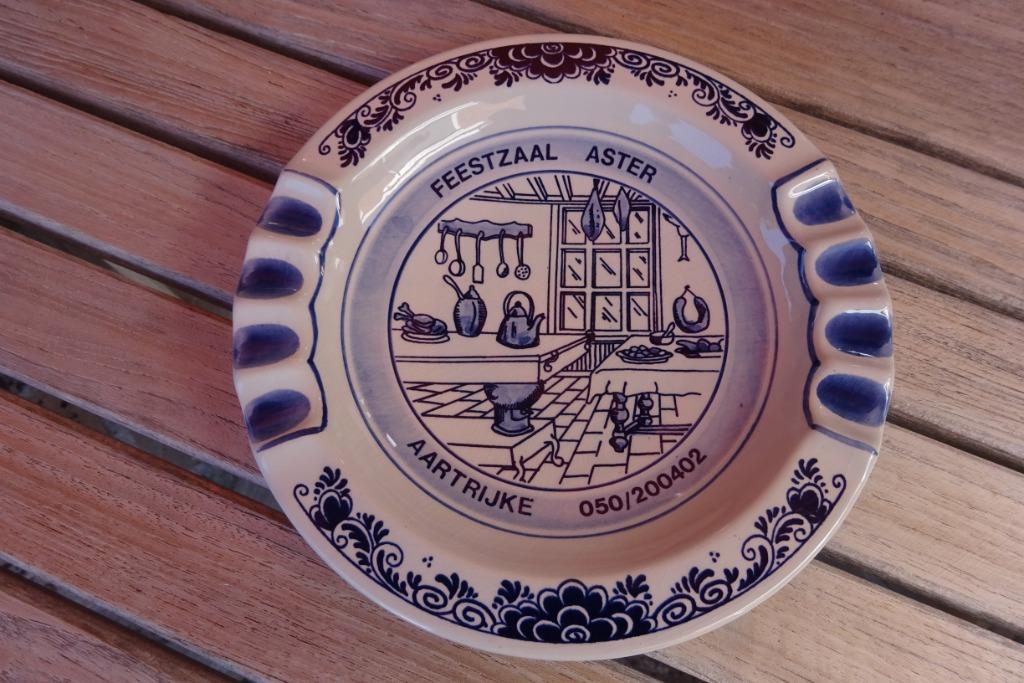 asbak cendrier Delfts Blauw Aartrijke Zedelgem Aster, Antiquités & Art, Enlèvement ou Envoi