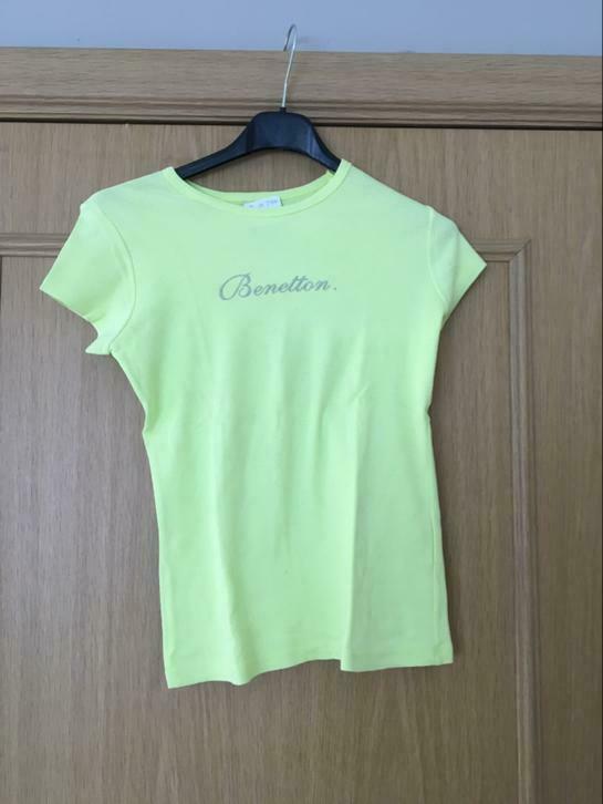 Groene Benetton T-shirt, Meisje, Ophalen of Verzenden, Zo goed als nieuw, Shirt of Longsleeve