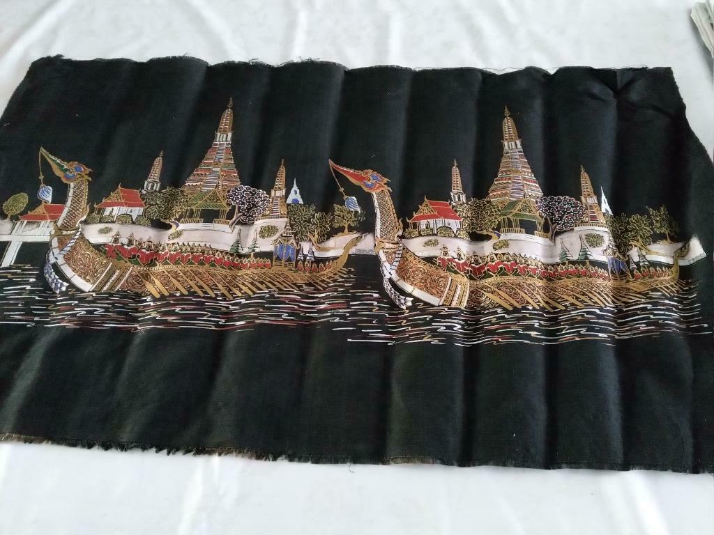 Thais doek met 2 boten, Antiek en Kunst, Ophalen