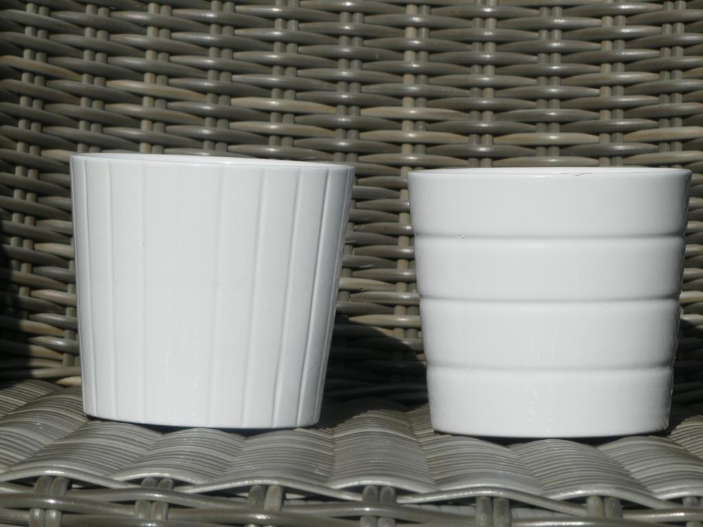 2 bloempotten cachepots, Gebruikt, Rond, Ophalen of Verzenden, Aardewerk