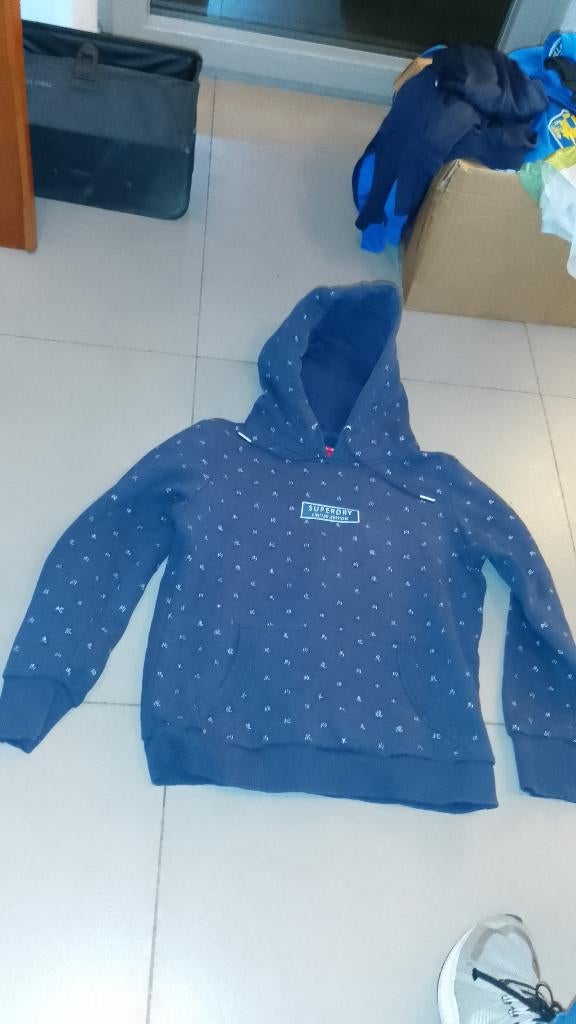 Hoodie Superdry maat 40 - L valt kleiner als S, Kleding | Dames, Ophalen of Verzenden, Gedragen, Maat 36 (S), Blauw