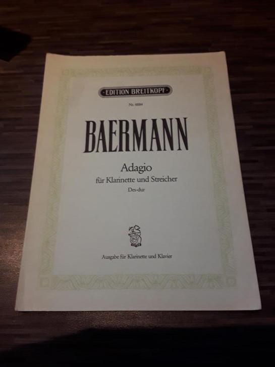 Baermann: Adagio für Klarinette und Streicher, Muziek en Instrumenten, Bladmuziek, Klarinet, Gebruikt, Klassiek, Ophalen of Verzenden