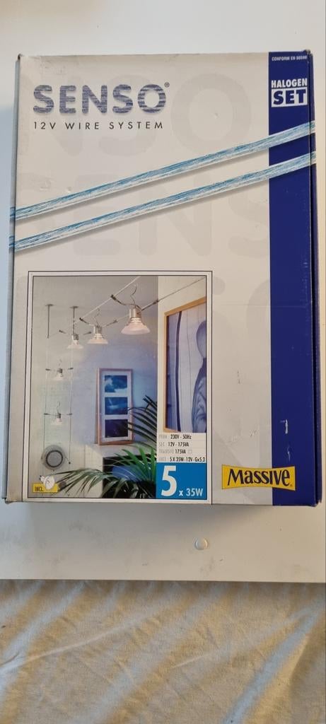5 Halogènes sur câbles avec transfo 12v / 5 x 35 w, Enlèvement, Comme neuf