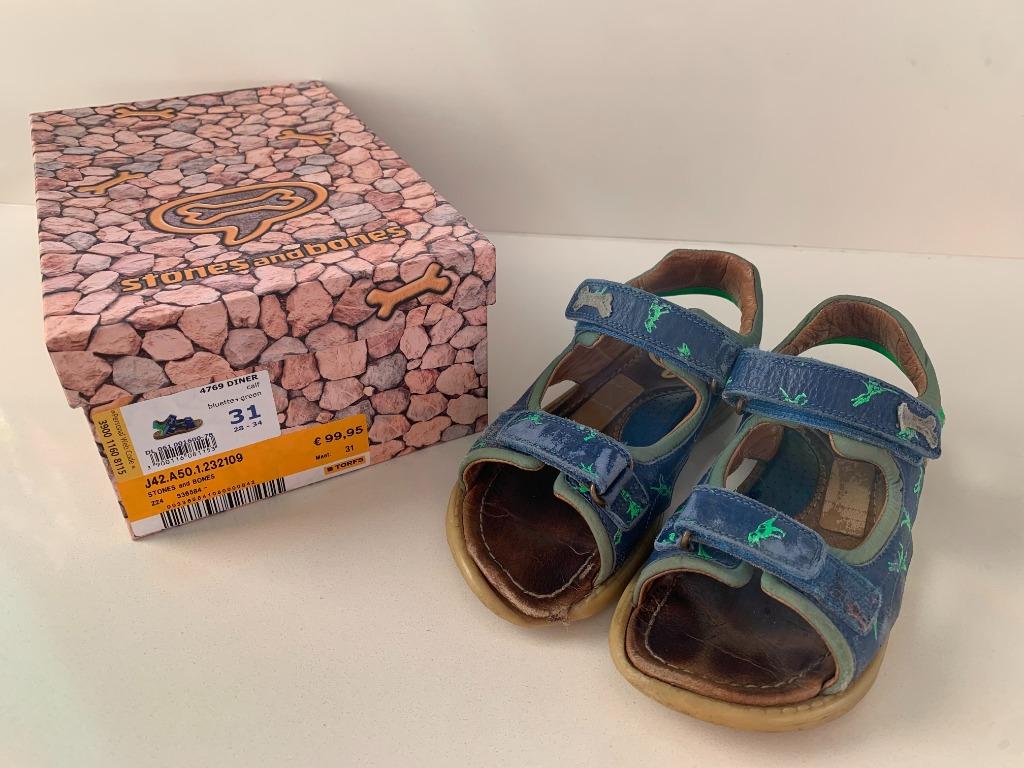 ♫ Sandalen M31 (Navy met dino's) - Stones&Bones, Garçon ou Fille, Enlèvement ou Envoi, Utilisé, Stones & Bones