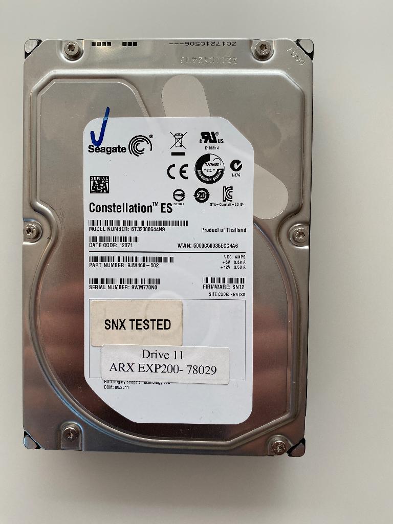 2TB 3,5 inch harde schijf 7200 RPM, Ophalen, Intern, Gebruikt, Seagate