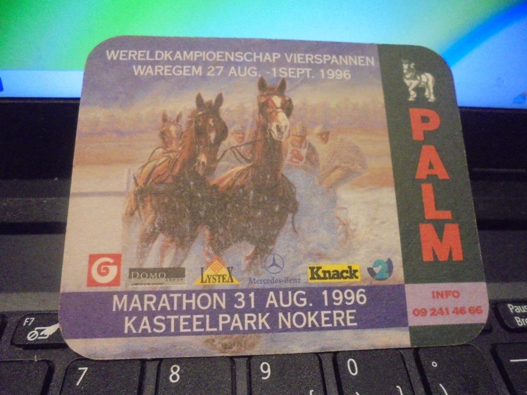 wereldkampioenschap 1996 Waregem, Enlèvement ou Envoi, Comme neuf, Sous-bock, Palm