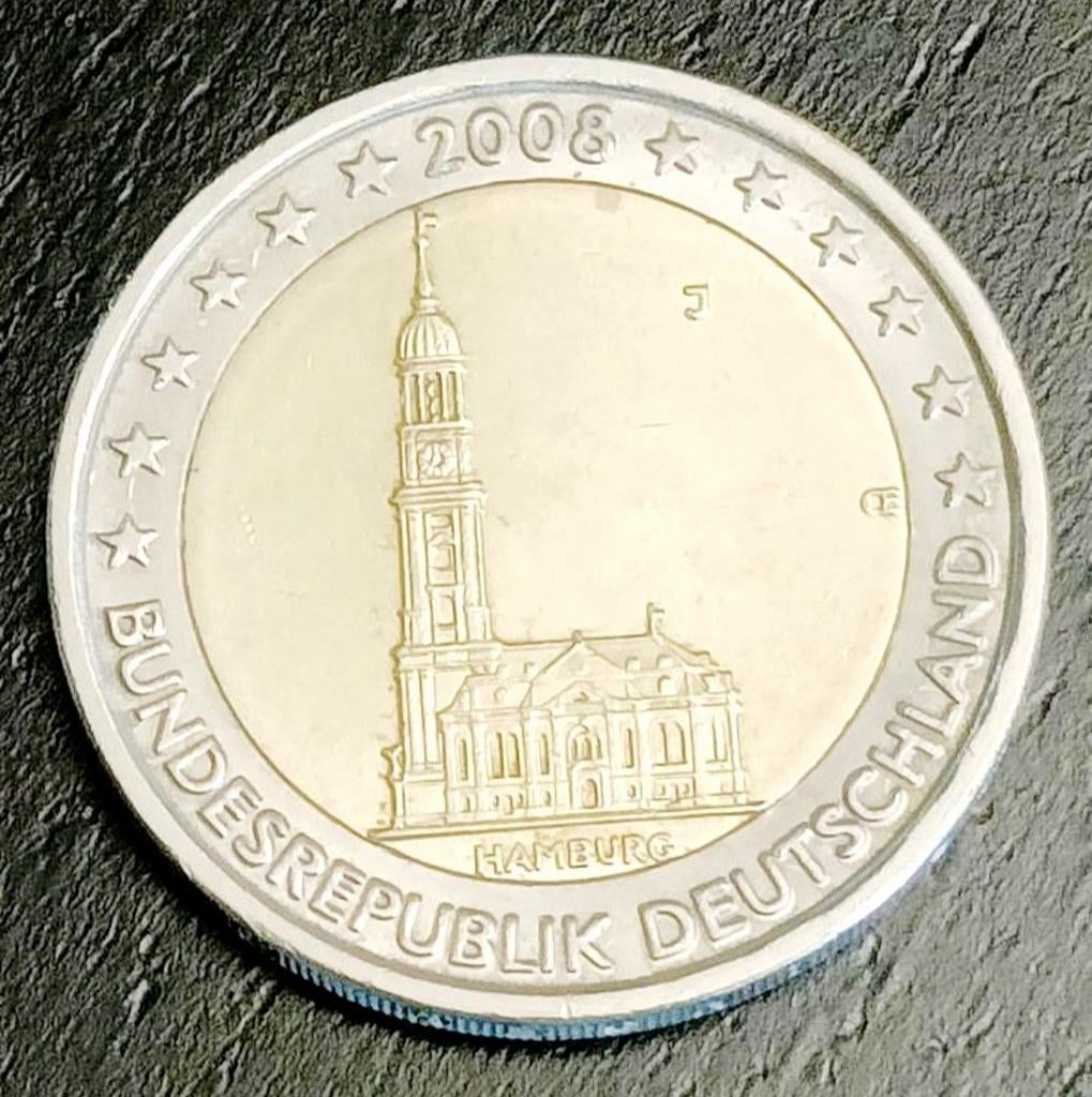 2 euro Duitsland 2008 Hamburg G 🇩🇪, Ophalen of Verzenden, Duitsland, 2 euro, Losse munt