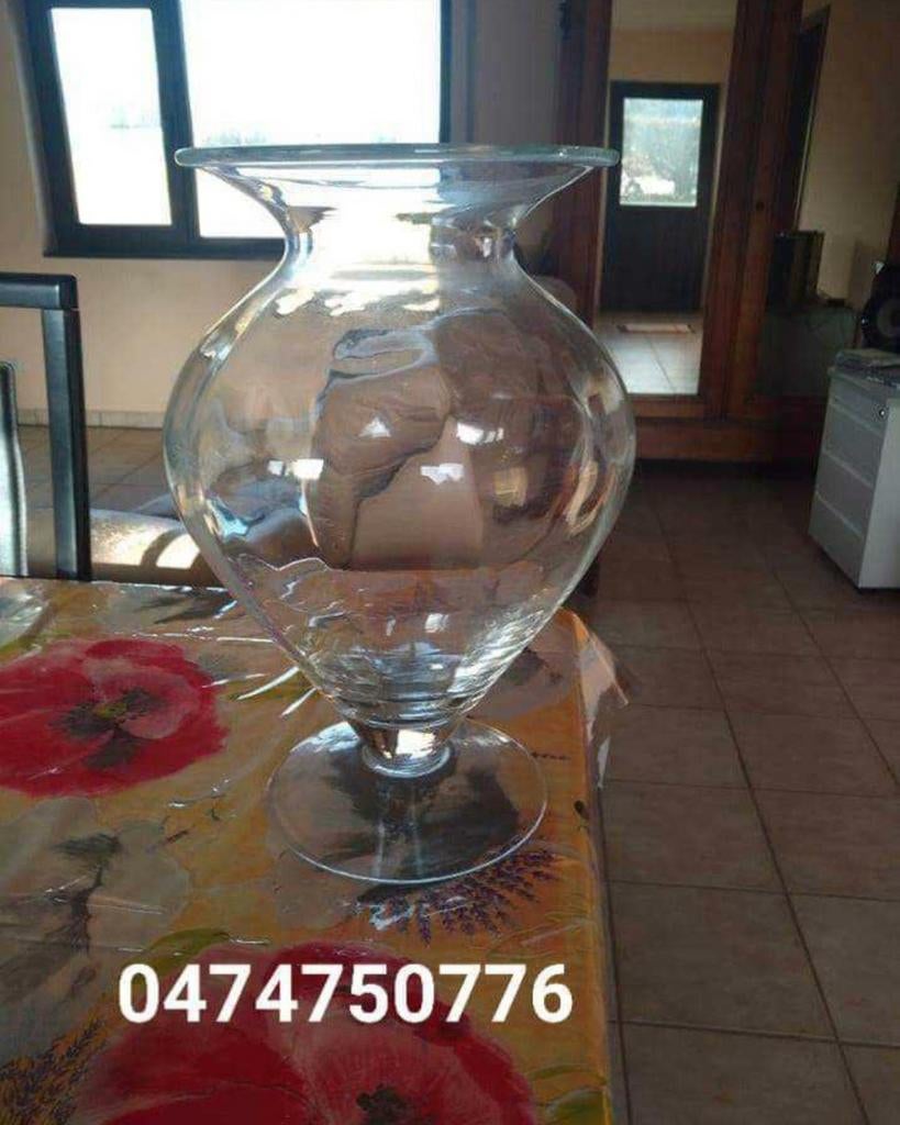 vase en verre originale 40 cm de haut 30cm de diamètre, Enlèvement