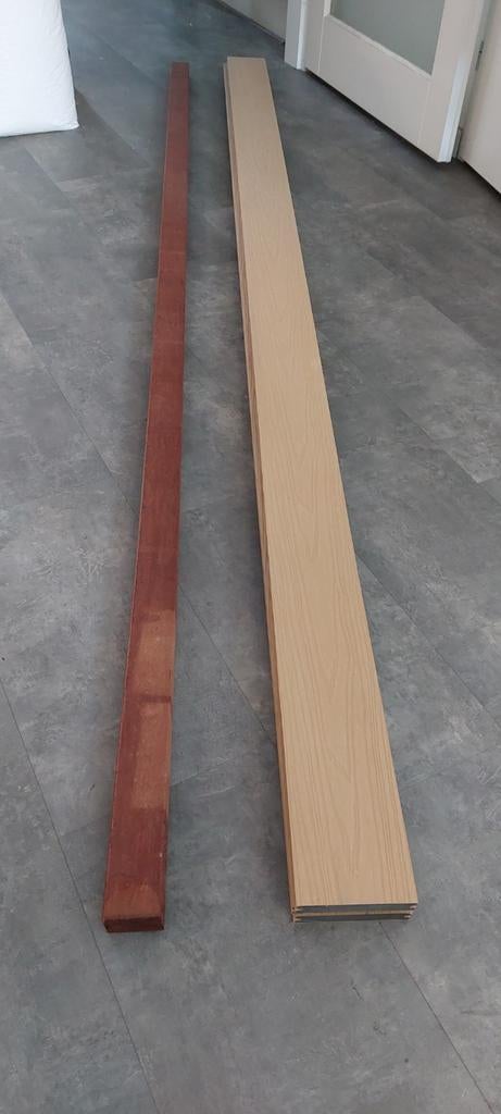 3 composieten vlonderplanken Purashield en hardhouten balk, Ophalen, Composiet