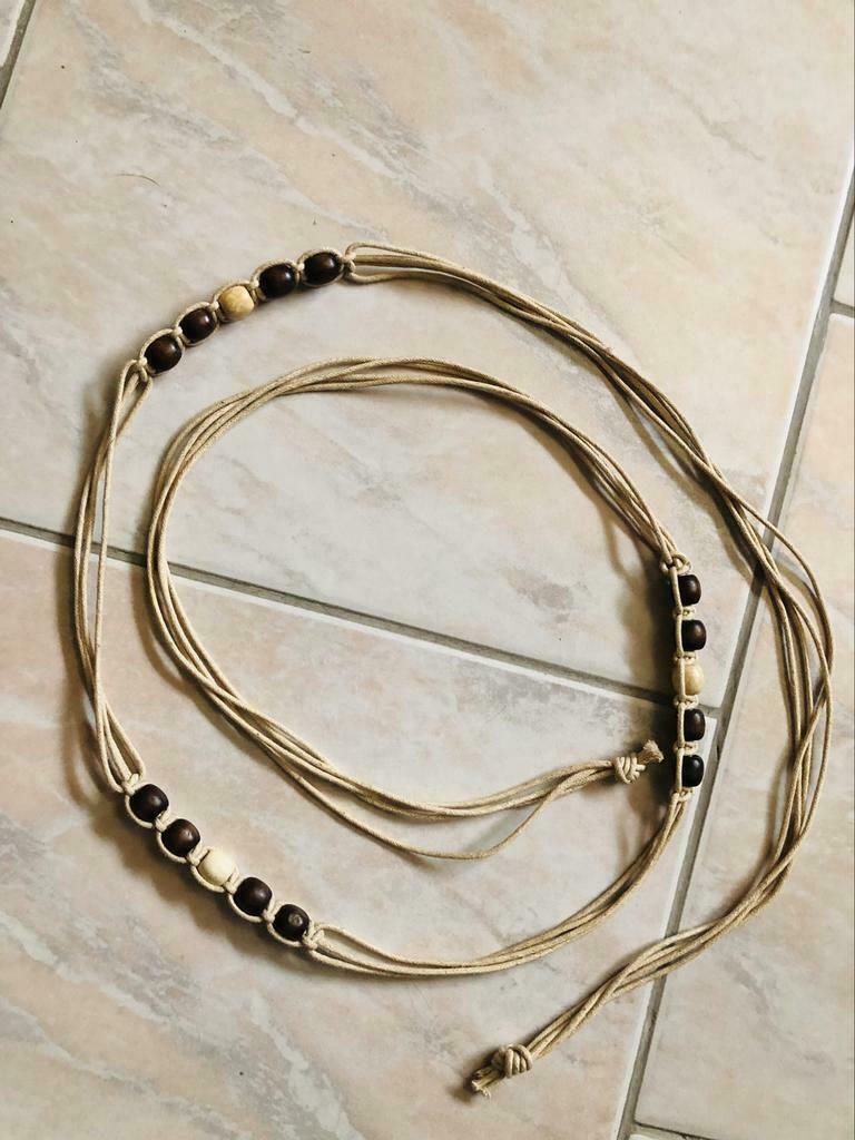Ceinture perles en bois, Neuf, Autre, Brun, Moins de 3 cm