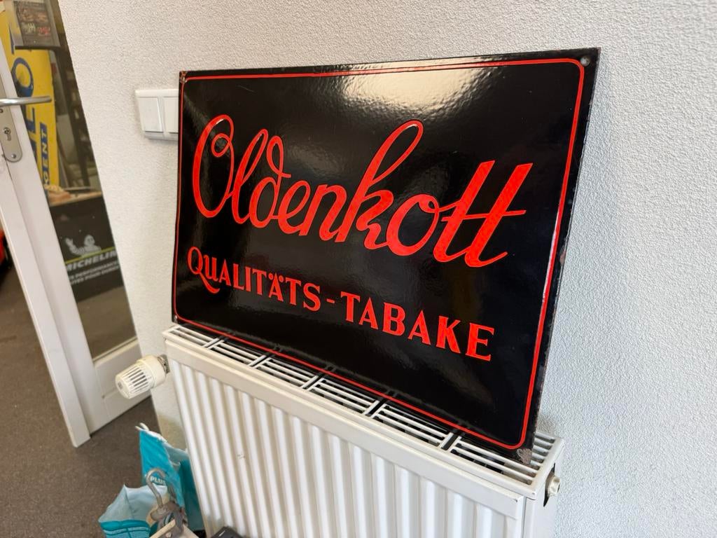 Oldenkott Tabak emaille reclamebord, Ophalen of Verzenden