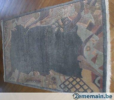 Tapis Laine & Soie Bleu– motifs stylisés modernes – TB Etat, Neuf, 150 à 200 cm, Enlèvement, 50 à 100 cm