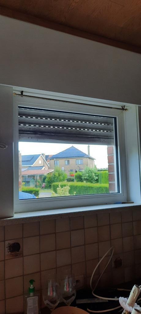 PVC ramen wit + dubbel glas., Enlèvement, Utilisé, Fenêtre de façade ou Vitre, Double vitrage