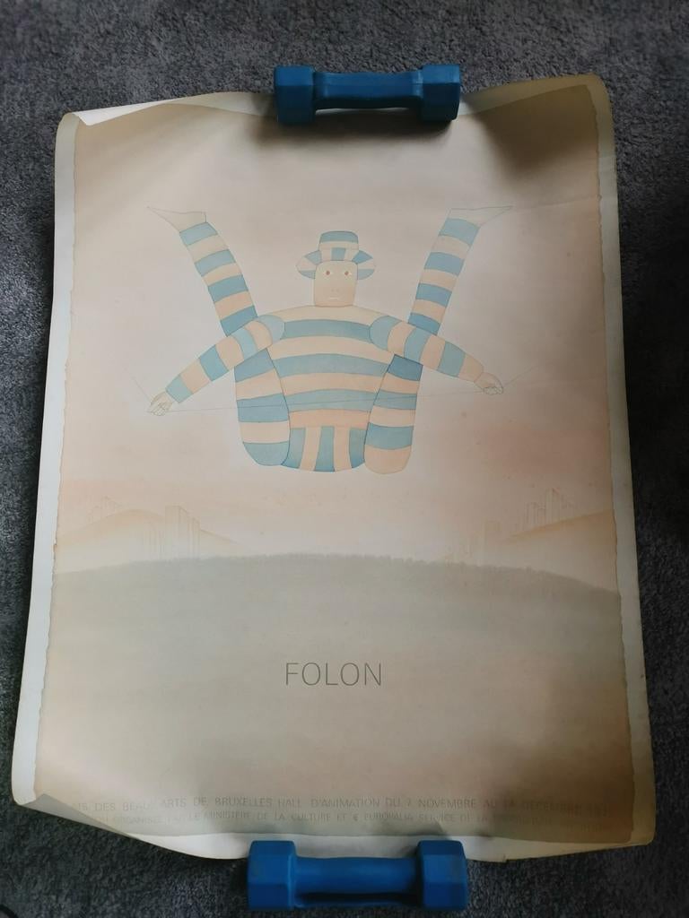 Affiche FOLON Jean-Michel 1975 Europalia, Enlèvement, Utilisé
