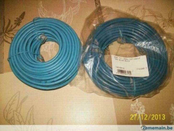 câble adsl bleu 12m, Telecommunicatie, ISDN en ADSL, Nieuw