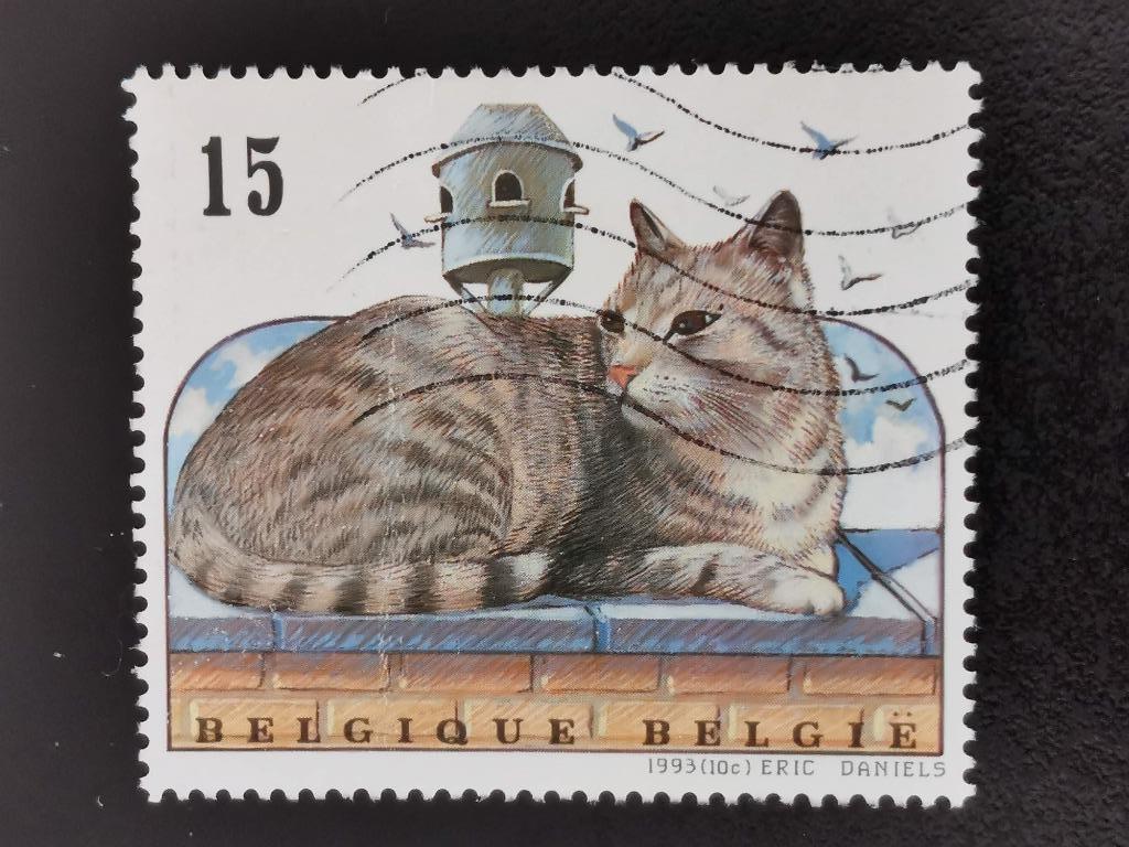 Belgie 1993 - huisdieren - katten - duiventil - vogels, Ophalen of Verzenden, Gestempeld