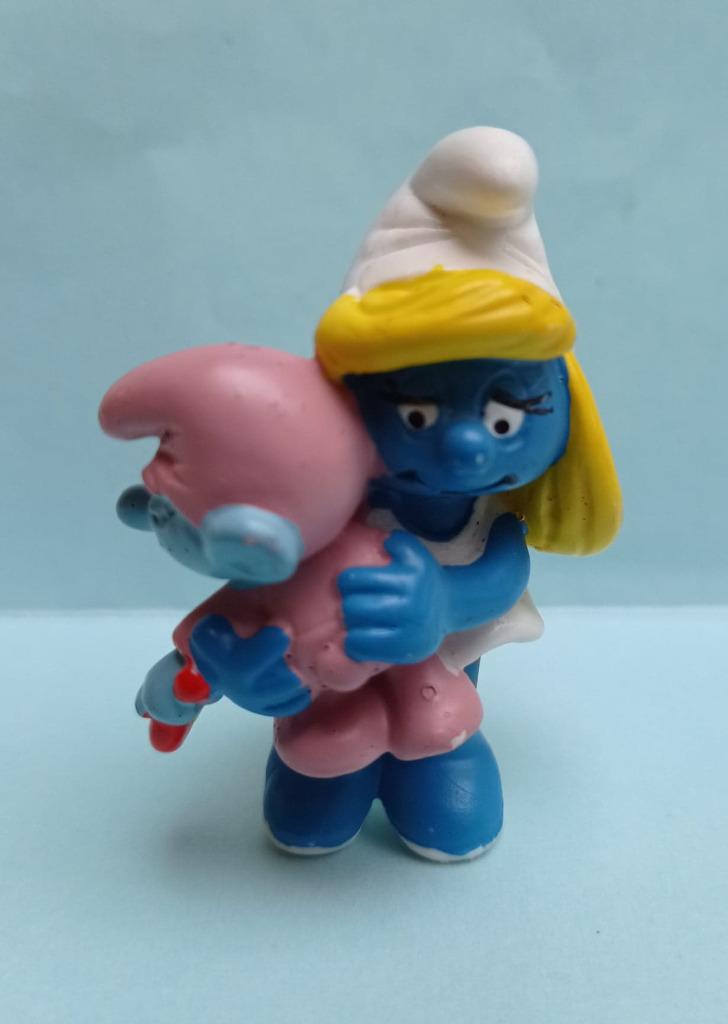 De smurfen : smurfin met baby 20192, Ophalen of Verzenden, Zo goed als nieuw, Smurfin, Poppetje, Figuurtje of Knuffel