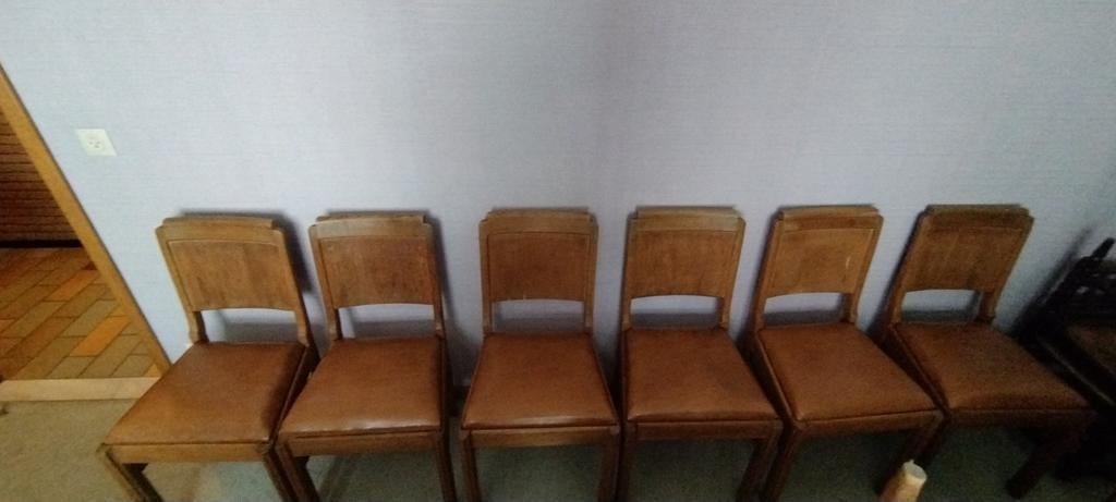 6 chaises anciennes en bois, Enlèvement, Utilisé