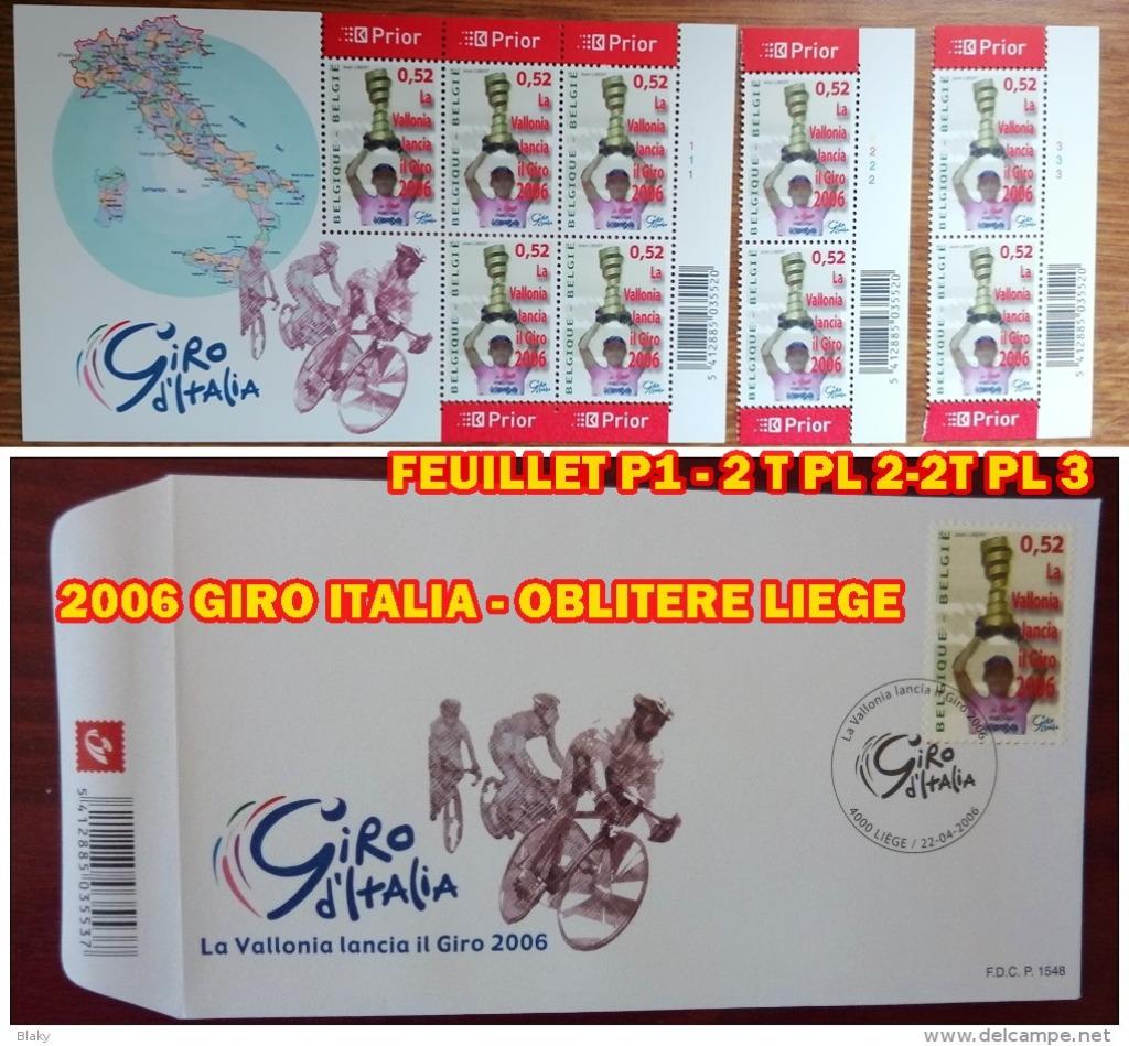 2006   9  timbres..GIRO ITALIA -P1-2-3-1 FDC, Enlèvement ou Envoi