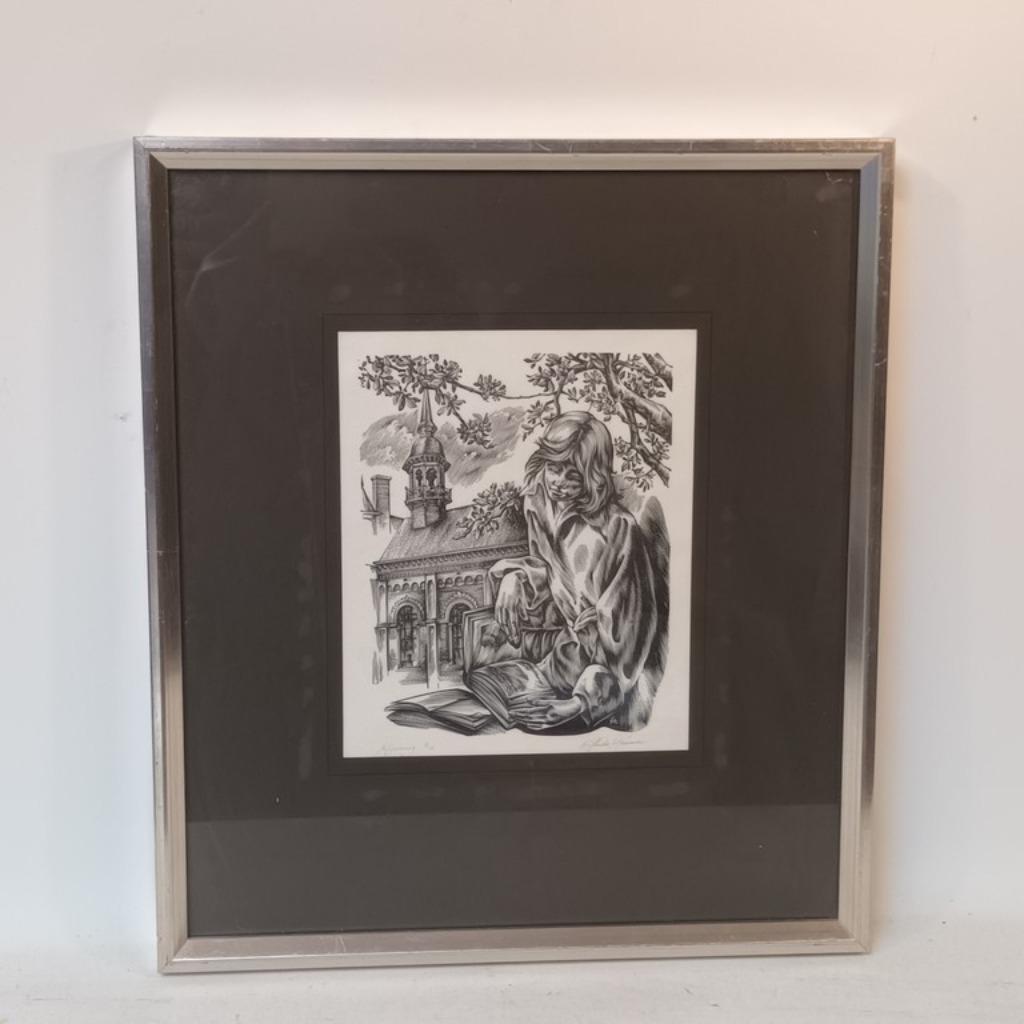 Guido Mariman (1948) - houtgravure, Antiek en Kunst, Ophalen of Verzenden