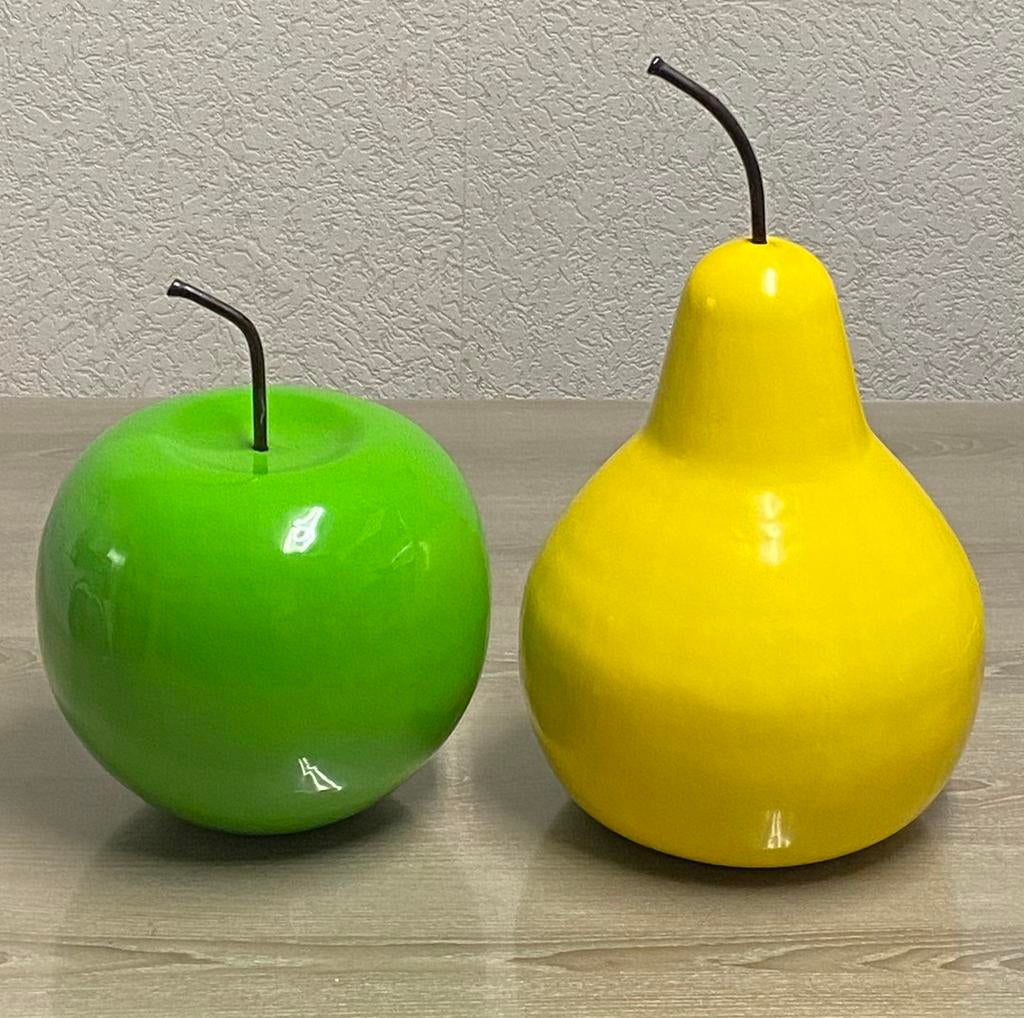 Grote woondecoratie met appel en peer, prijs: 15€/ per stuk, Huis en Inrichting, Ophalen of Verzenden, Zo goed als nieuw