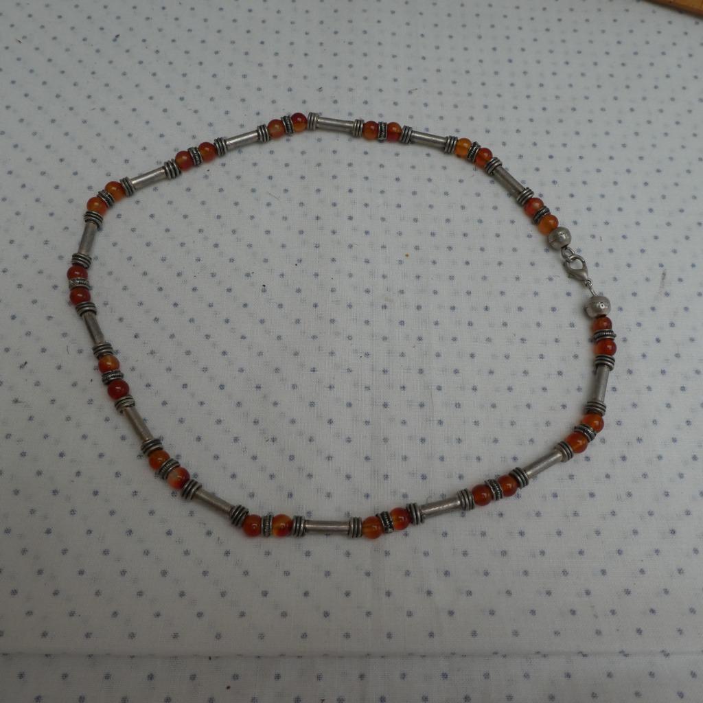 collier argenté et pierre naturelle, Bijoux, Sacs & Beauté, Colliers, Envoi, Utilisé, Argent, Pierre ou Minéral