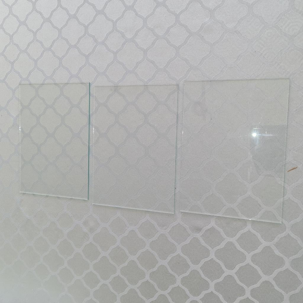 3 stukjes vlak glas, Doe-het-zelf en Bouw, Glas en Ramen, Minder dan 80 cm, Minder dan 80 cm, Overige typen, Nieuw