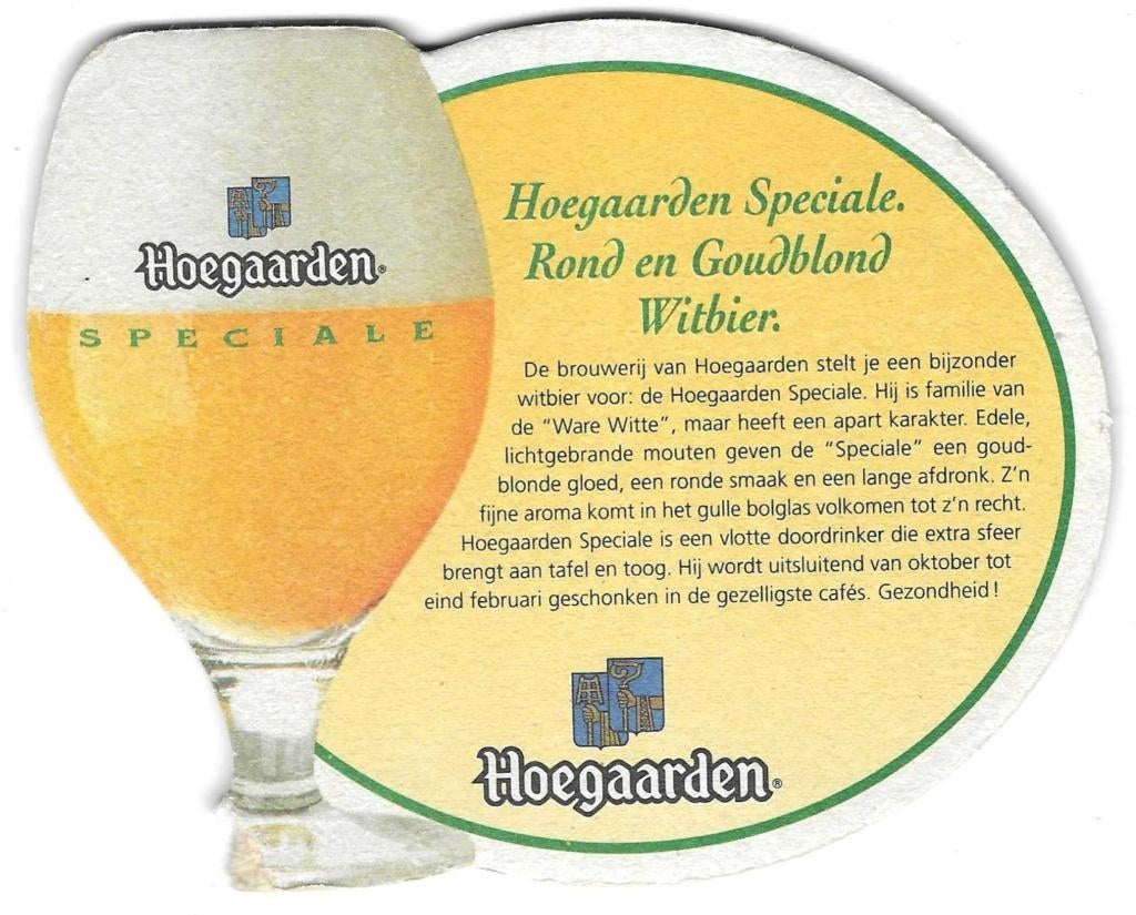 bierviltje 1st Hoegaarden speciale rond en goudblond, Envoi