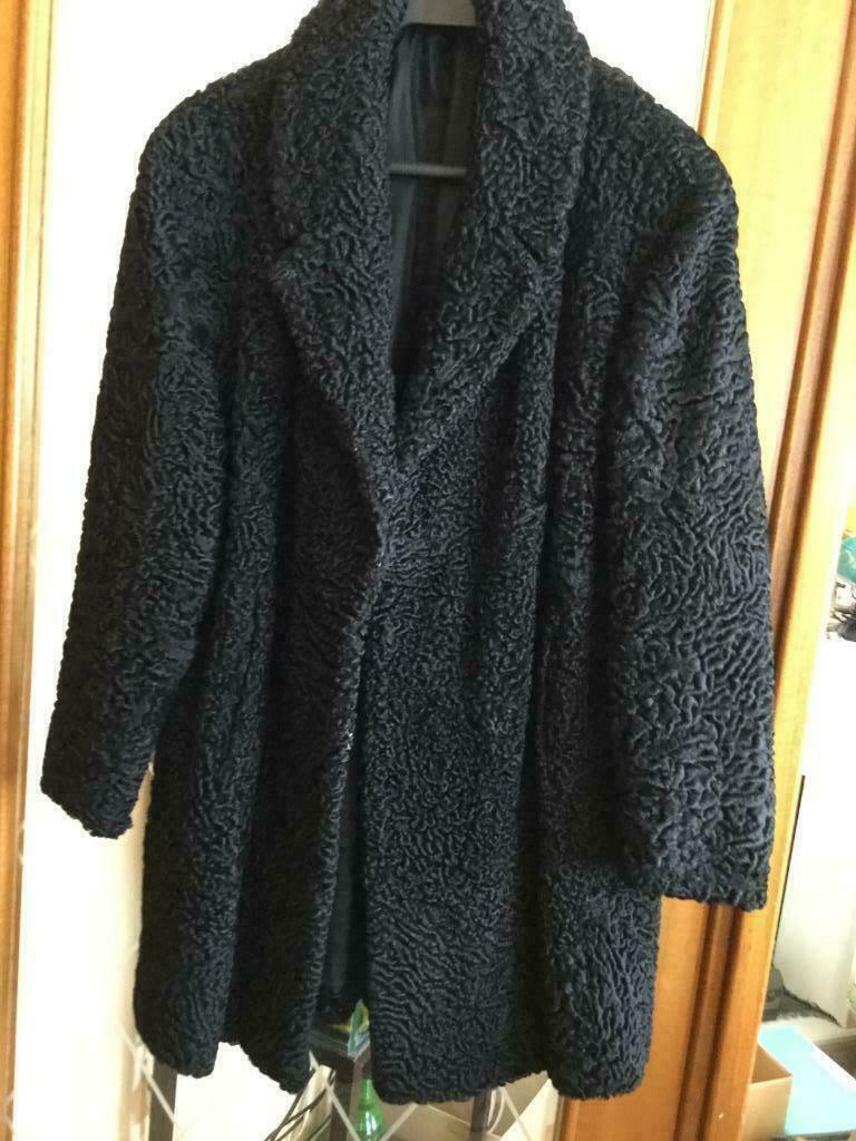 Veste en Astrakan, Zo goed als nieuw, Maat 42/44 (L), Zwart