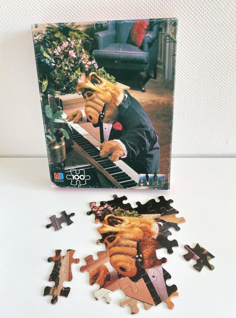 Puzzle Alf - MB 1988, Enlèvement ou Envoi, Moins de 500 pièces, Utilisé, Puzzle