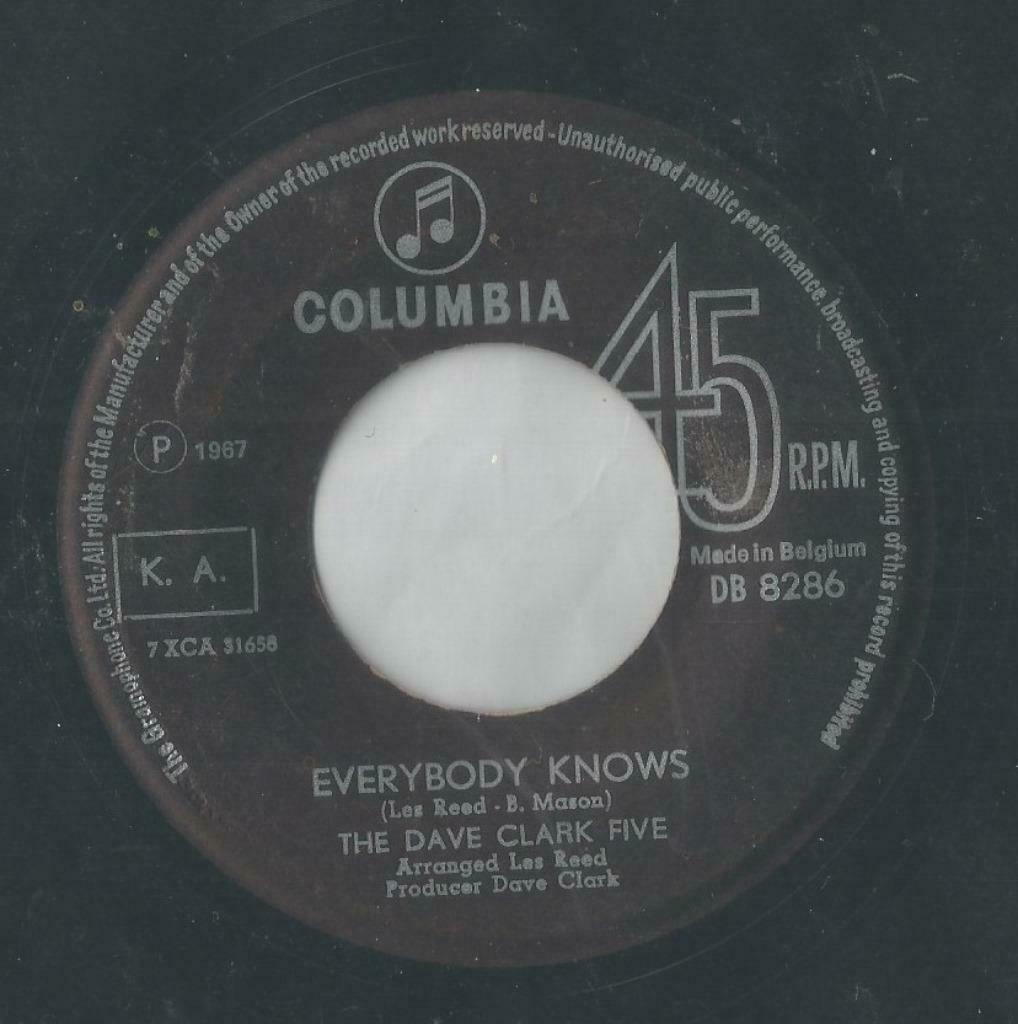 The Dave Clark Five – Everybody knows / Concentration baby -, Enlèvement ou Envoi, Pop