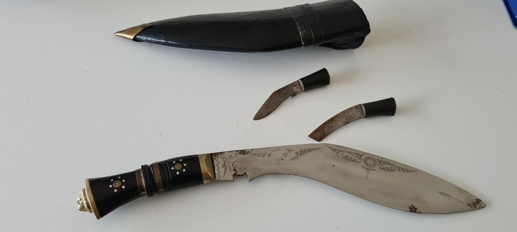Vintage Indiase India gegraveerd Lion Head Kukri Gurkha Mes, Ophalen of Verzenden