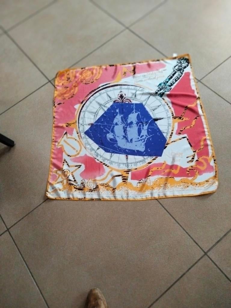 Zijden sjaal 1993.afm 80 op 80cm.Eurosail 1993, Enlèvement ou Envoi, Comme neuf, Écharpe