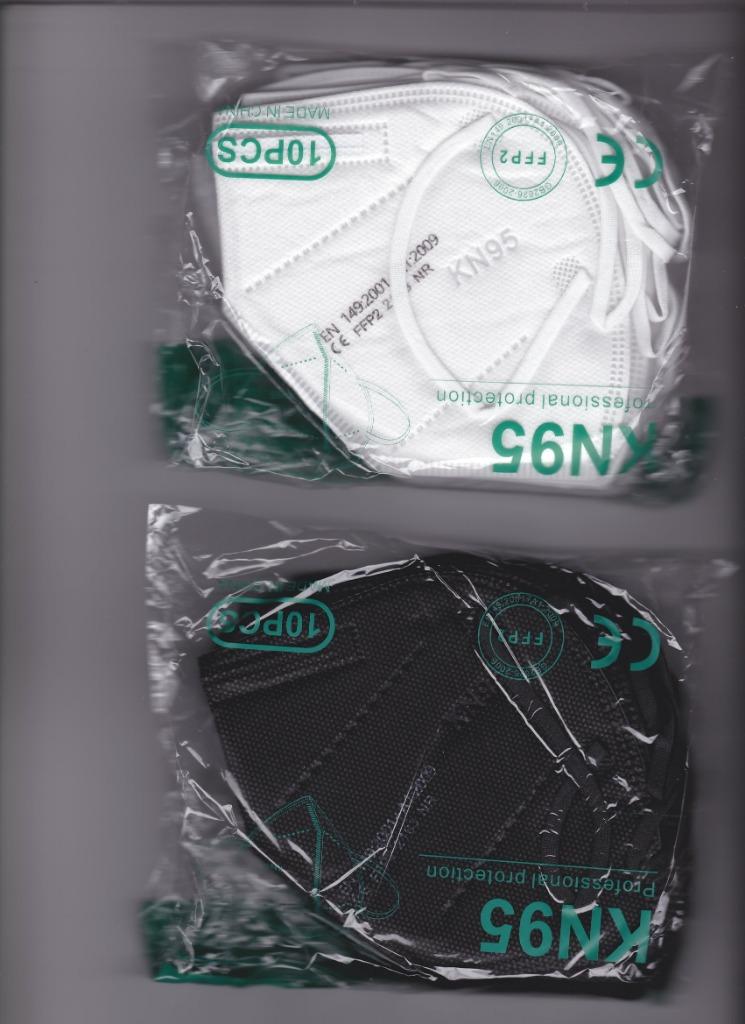 ffp2 mondmaskers 10 stuks Volwassenen Wit of Zwart, Ophalen of Verzenden, Nieuw