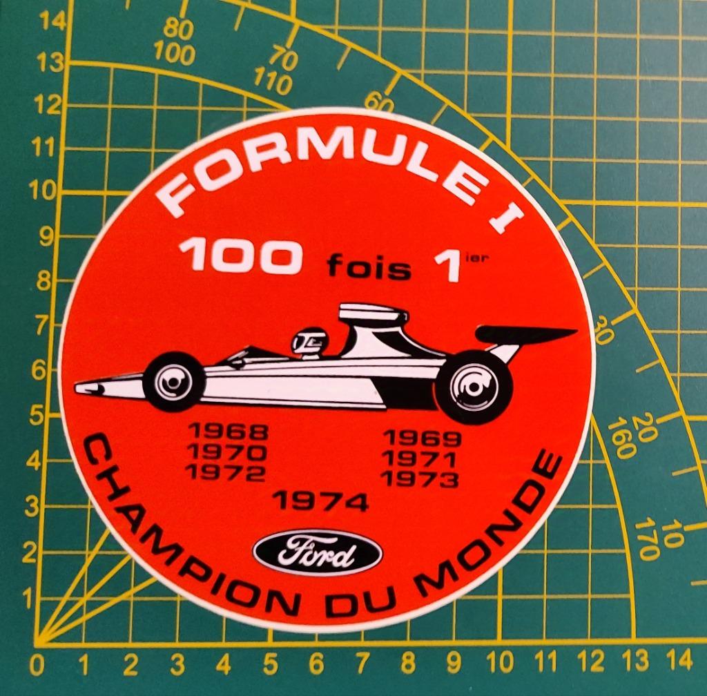 Sticker F1 Ford 100x win, Champion du monde 1968-1974, Ophalen of Verzenden