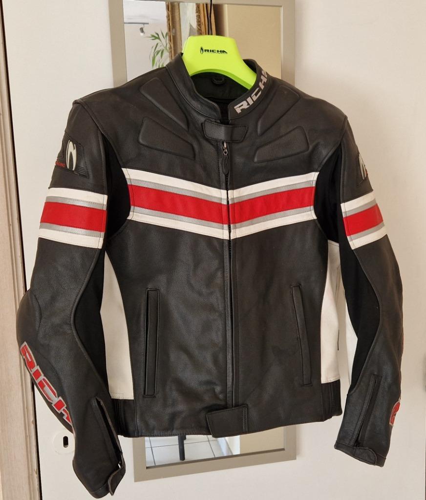 Veste de moto👍TOP Richa-Racing 100% Cuir👍t: 52-54👍, Enlèvement, Manteau | cuir, Richa