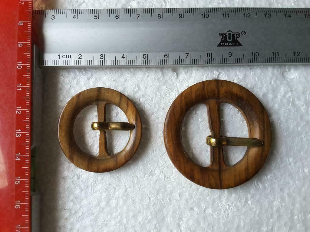 Boucles de ceinture, rondes, anciennes, imitation bois, Enlèvement ou Envoi, Neuf