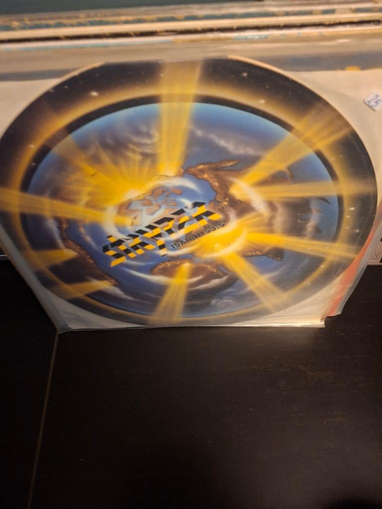 lp - stryper - the yellow & black attack - blue vinyl- bak 1, Cd's en Dvd's, Ophalen of Verzenden, Gebruikt