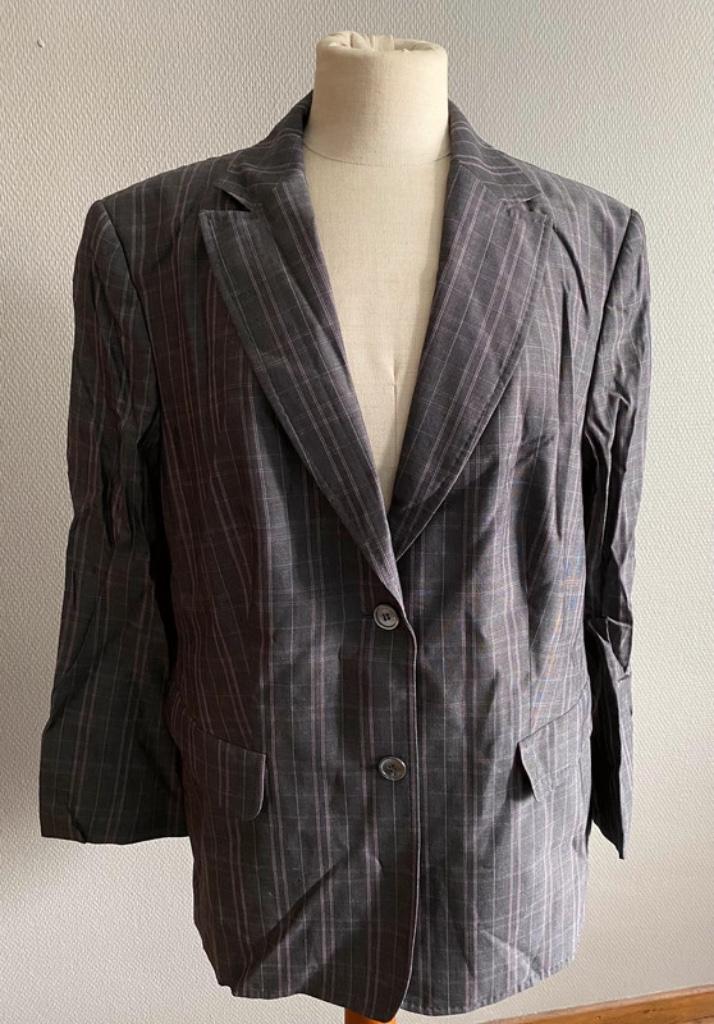 Grijze geruite blazer Jobis maat 46, Comme neuf, Manteau, Jobis, Envoi