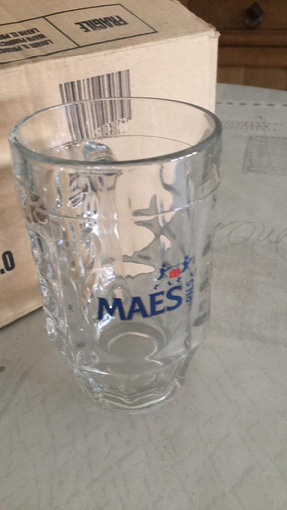 Glazen Maes 0,5 l met handvat, Ophalen of Verzenden, Nieuw, Bierglas
