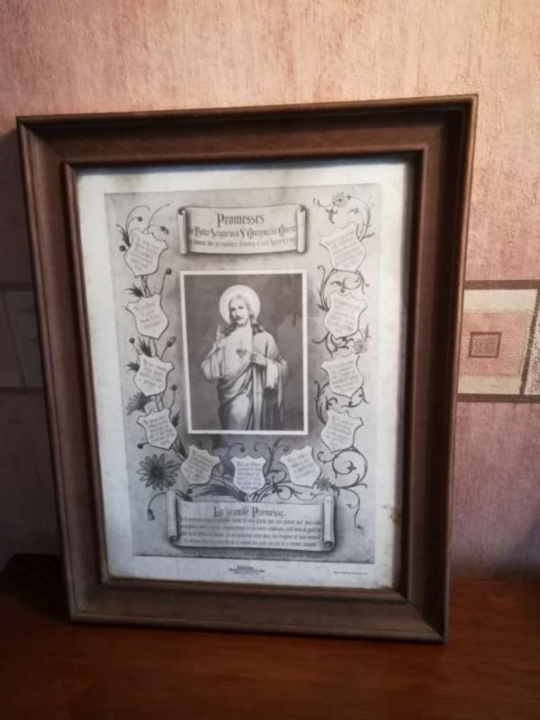 Oude print Christus Heilig Hart 1926, Antiek en Kunst, Ophalen of Verzenden