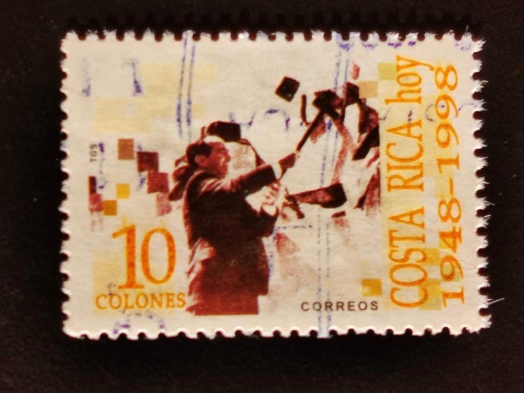 Costa Rica 1998 - Le président détruit le mur du fort, Enlèvement ou Envoi, Affranchi, Amérique centrale
