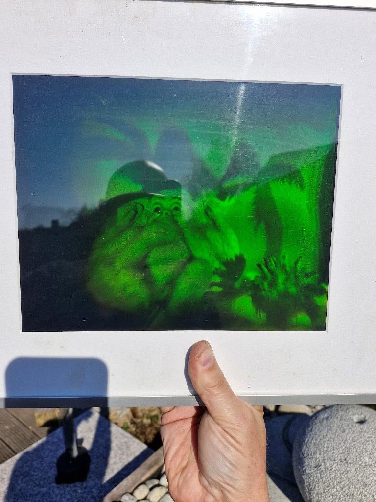 Fotokader lenticulair in het thema horen,zien en zwijgen, Moins de 50 cm, Enlèvement, Utilisé, Métal ou Aluminium